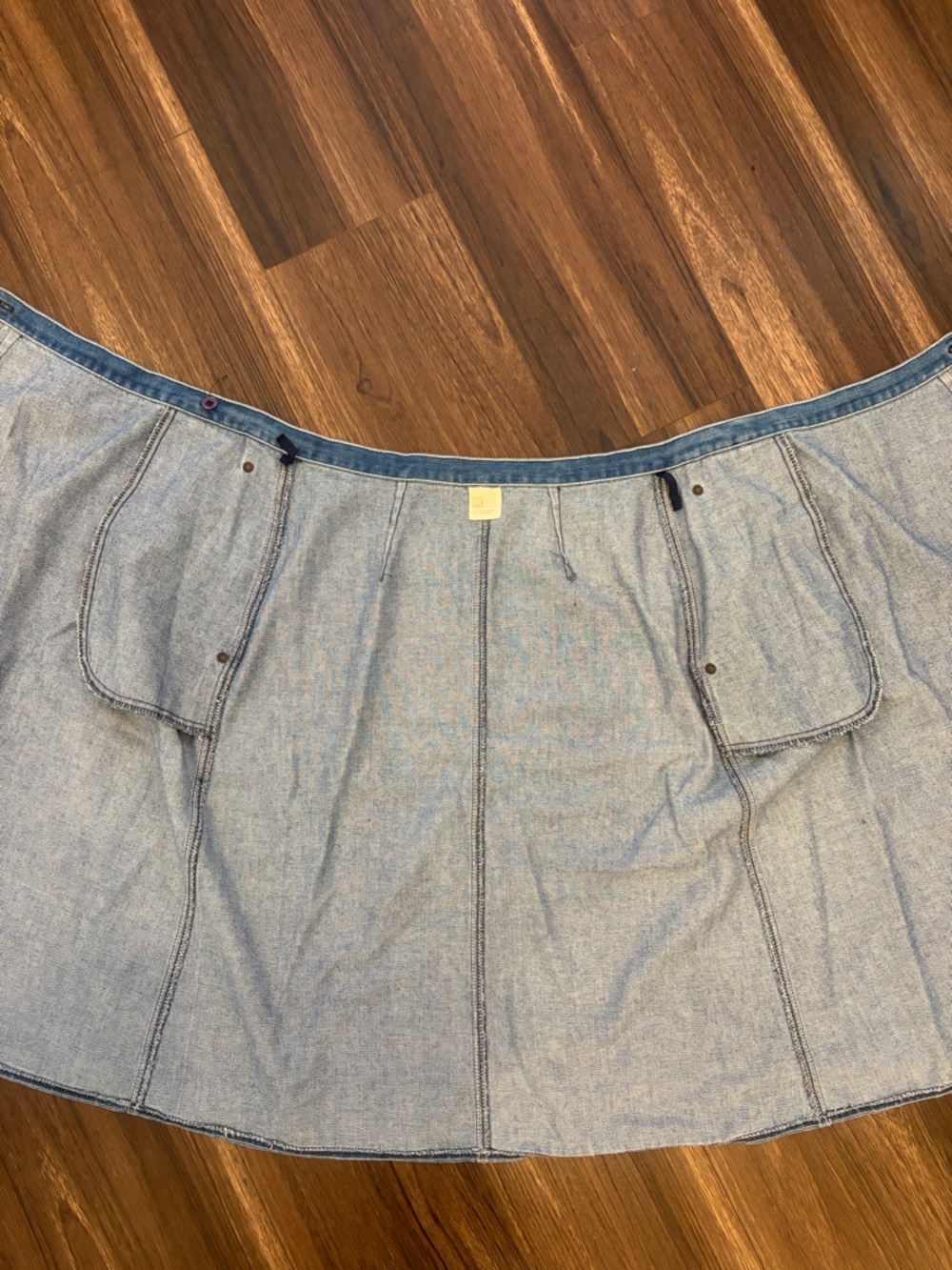 Classic Vintage 70s Blue Denim Wrap Skirt - Picture 6 of 12